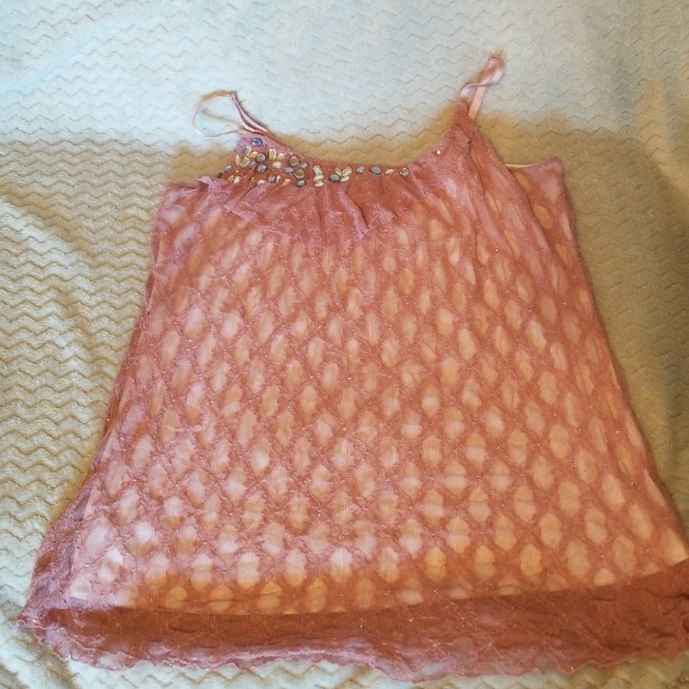 Mauve top with jewels